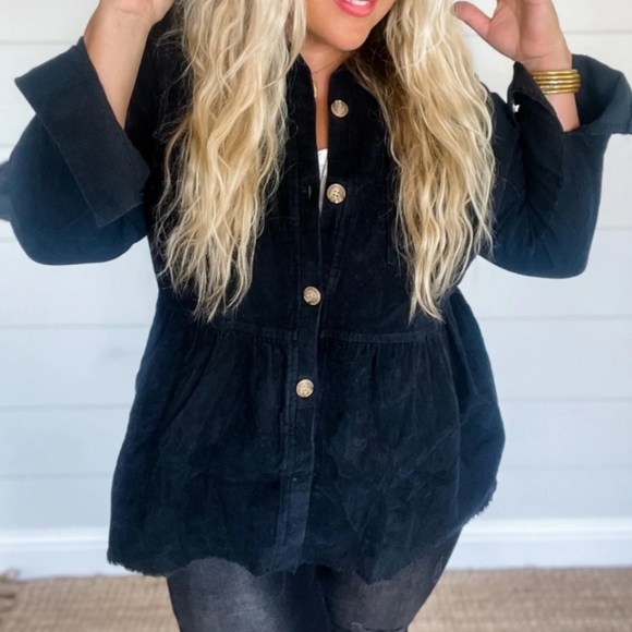 Harlow Black Corduroy Jacket Size XL - Picture 2 of 4